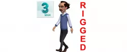 toon male man caracter created for animation Low-poly  3D model