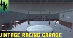 Vintage Racing Garage Low-poly  3D model