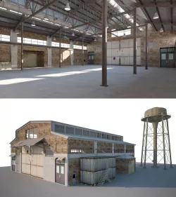 Warehouse Old interior and exterior 3D model