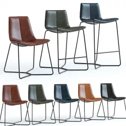 West Elm Slope Leather Chairs 3D model