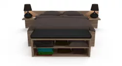 Wooden double bed 3D model