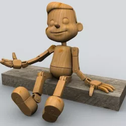 Wooden Puppet 1 3D model