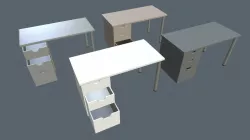 Writing tables Low-poly  3D model