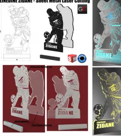 Zinedine Zidane - Sheet Metal Artwork