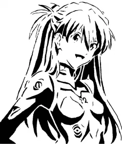 Asuka Shikinami Langley stencil 2