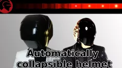 Automatically collapsible helmet design