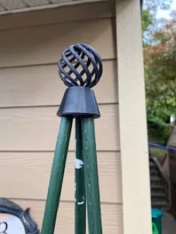 Birdcage Finial garden trellis tri-cap