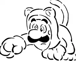 Cat Luigi stencil