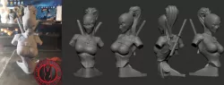Lady Deadpool bust