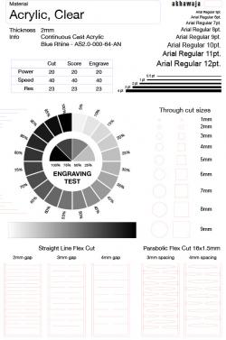 Laser Cut Material Test Card (19) Files Free Download 