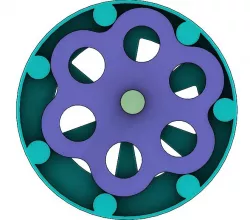 Mechanical Principle-External cycloidal gear set-Lobes 6