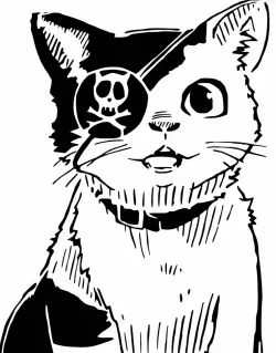 Pirate Cat stencil