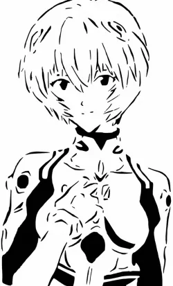 Rei Ayanami stencil 2