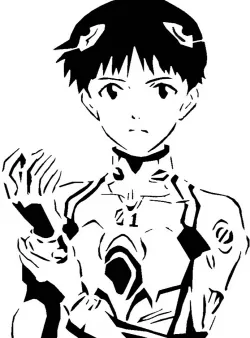 Shinji Ikari stencil