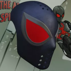 Spider-man Dark Suit PS4 Inspired Face Shell