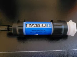 Water filter plug or mini bottle with lanyard loop
