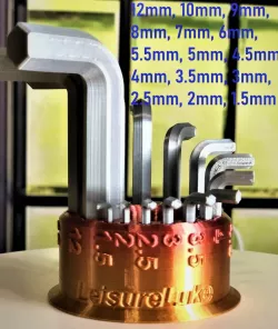 15 Piece Metric Allen Key Tool Set + Desk Organizer: LeisureLuke V1