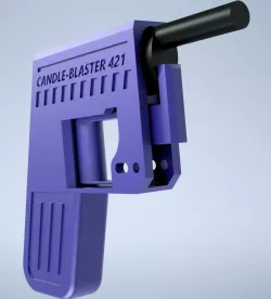 "Candle Blaster" BIC Lighter Gun-Shaped Holder with Working Trigger!