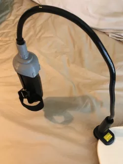 Cheap hands free solution for Handy (using $16 flex arm tablet holder)