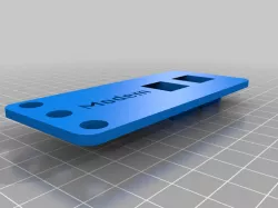 Dual keystone rack mount side bracket, offset with Modem text