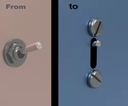 Flip switch hidden guard.