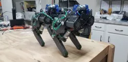 RoboDog Quadruped w/ 3D Printed Ball Screw Actuators