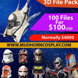 Star Wars 3d File Pack - Over 100 Weapons, Helmets and Armor Files.