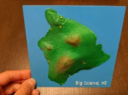 Big Island Hawaii 3D topo relief map