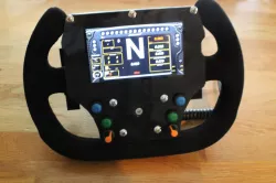 Button box with LCD and paddle shifters for MOMO 27c wheel