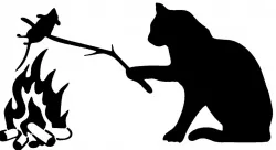 Cat Fire stencil