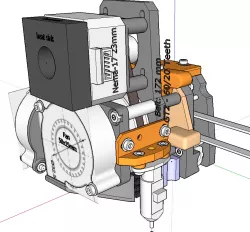 Compact Belted Extruder with small Block-Hotend