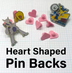 Heart Shaped Press Fit Pin Backs