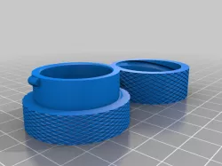 Knurled Cylindrical Container (easy to print thread) 