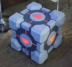Life-sized Companion Cube pieces
