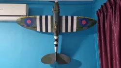 RC Nitro Plane Spitfire Wall hanging by wheels