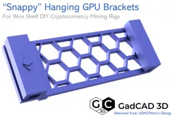 "Snappy" GPU Hanging Bracket for Wire Shelf/Rack Crypto Mining Rigs