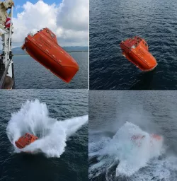 Toys for boys- ships/ free fall lifeboat + geared davit