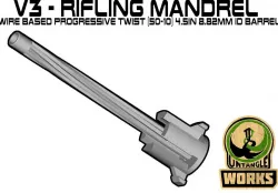 V3 inspired v2 Rifling Mandrel - Wire Based Progressive Twist (50-10) 4.5in 8.82mm ID Barrel