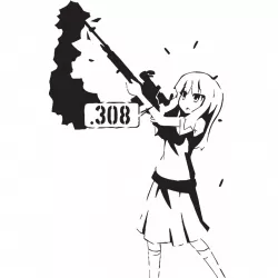 Anime Gun Girl stencil 1