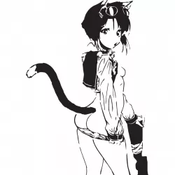Anime Gun Girl stencil 2
