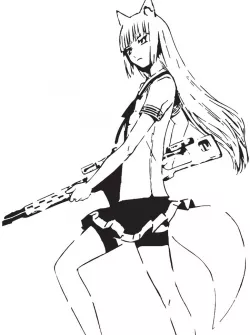 Anime Gun Girl stencil 3