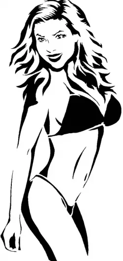 Beach Girl stencil 2