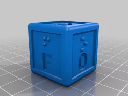Braille Boggle letter cubes with tray
