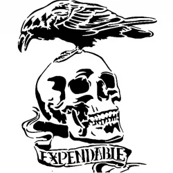 Crow Skull stencil 2