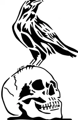 Crow Skull stencil 3
