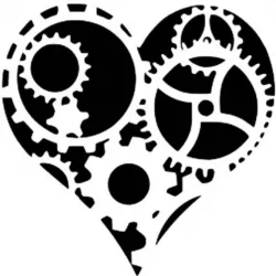 Gear Heart stencil