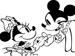 Mickey and Minnie stencil