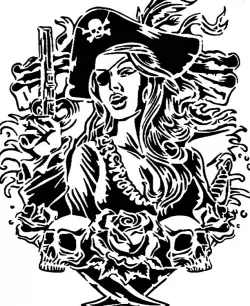 Pirate girl stencil 5