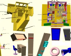 Toys for boys-ships/ 5 decks superstructure with cabins, furniture,ext_equipment