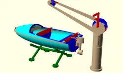 Toys for boys- ships/rescue boat with outboard engine and davit 